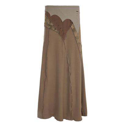 Retro Irregular Patchwork Stitching Long Fish Tail Split Skirt - Image 7