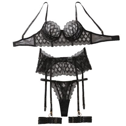 Lace Bra Set Mesh See-through - Image 5