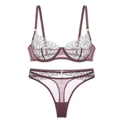 Sexy Underwear Shell Embroidery Bra Set - Image 4