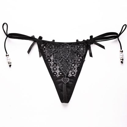 Large Size Beautiful Buttocks Panties Women Pearl Transparent Temptation Adjustable Thong - Image 9
