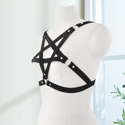 Bar Performance Costume Goth Bra Elastic Strap Body Chain Drawstring - Image 3
