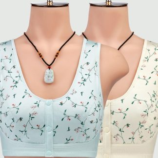 Women's Ice Silk Front Row Buttons Tank Top Bra