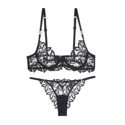 Sexy Embroidery Lace Bra Panties Set - Image 10