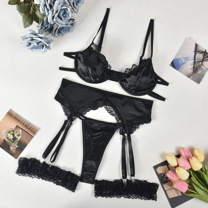 Lace Satin Bra Garter Match Sets - Image 8