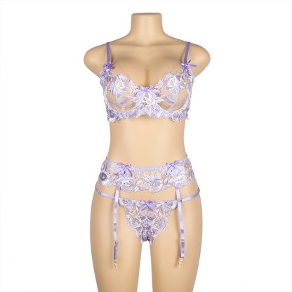 Bra Set Lace See-through Garter - Image 4