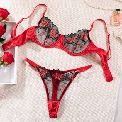 Underwear Minimalist Basic Versatile Embroidered Flower Suit - Image 6