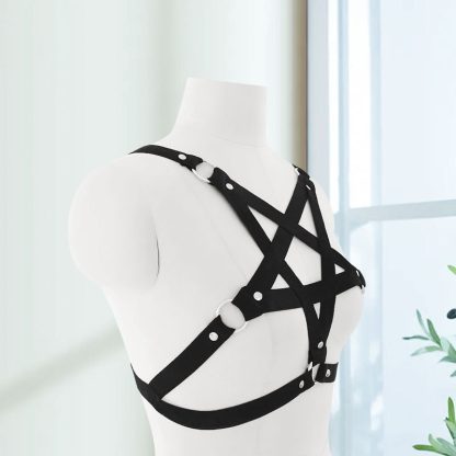 Bar Performance Costume Goth Bra Elastic Strap Body Chain Drawstring - Image 2